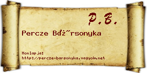 Percze Bársonyka névjegykártya